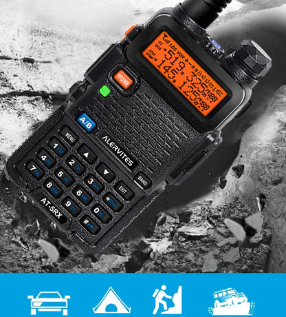 ALERVITES 2PCS AT-5RX 5RX radio, 5W/8W high-power dual-frequency two-way radio, remote handheld portable Baofeng walkie-talkie