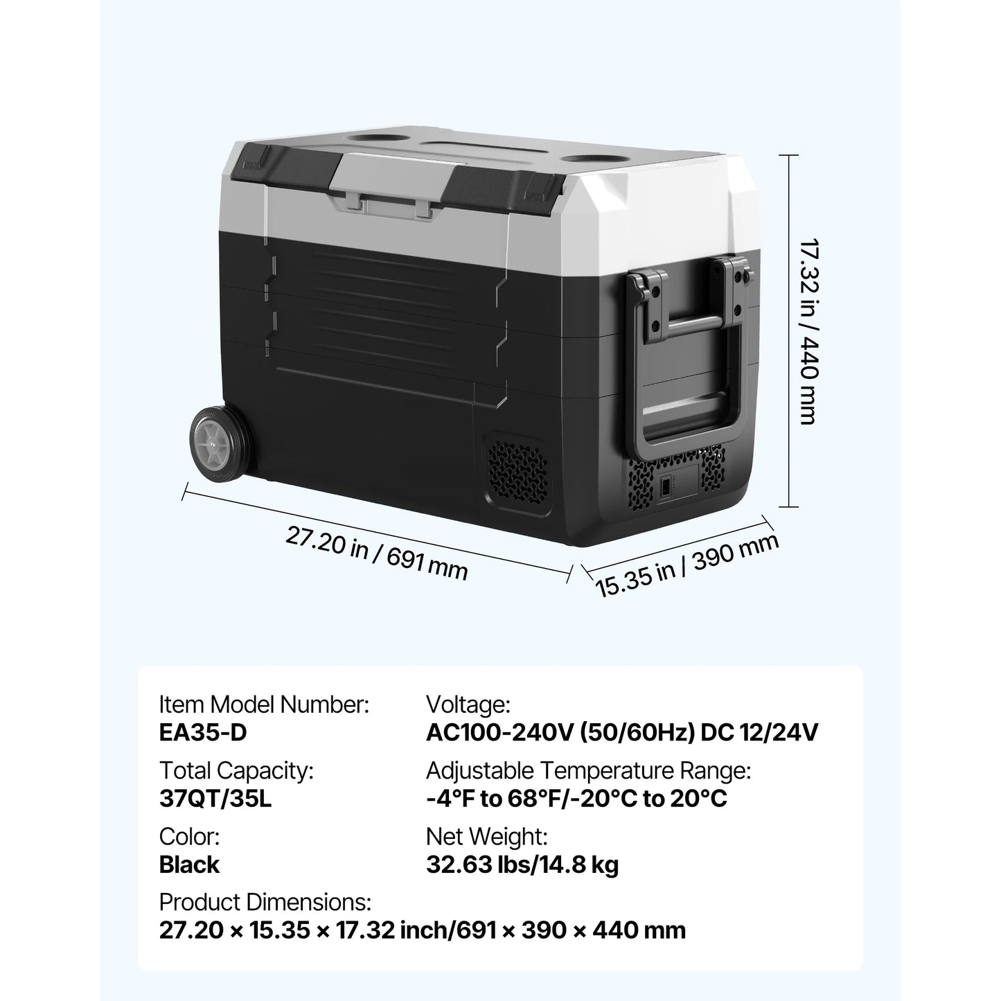 SucceBuy 20L 22L 35L 45L 55L Car Refrigerator Mini Fridge Freezer Portable Compressor Cooler DC 110-240V Ice Box for Camping