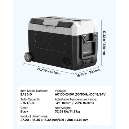 SucceBuy 20L 22L 35L 45L 55L Car Refrigerator Mini Fridge Freezer Portable Compressor Cooler DC 110-240V Ice Box for Camping