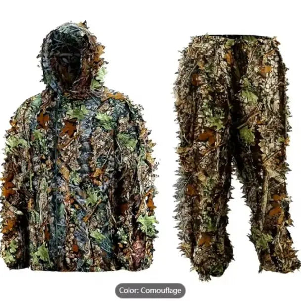 Men's Ghillie Suit, 3D Lightweight Hunting Clothes, Hooded Camouflage Clothing Breathable Hunting Suit