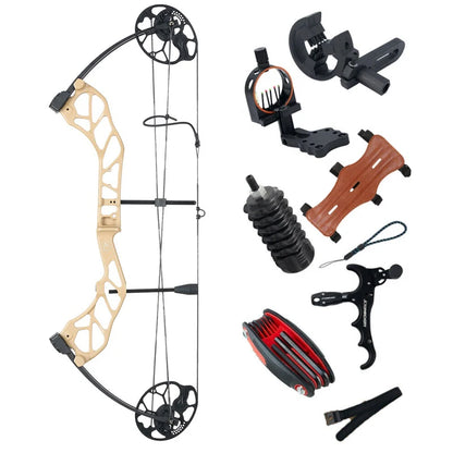 Compound Bow Archery Sets 19-70lbs Draw Weight Adjustable Shooting Right Hand Hunting Bows Adult Beginners Kit Up to IBO 320 Fps