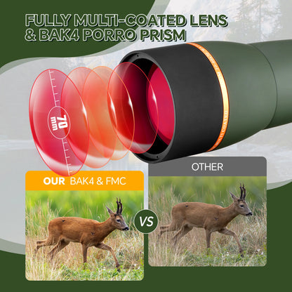 20-60X70 Zoom HD Spotting Scope FMC Lens BAK4 Prism Portable Size Design with Mobile Holder Table Tripod for Bird Watching