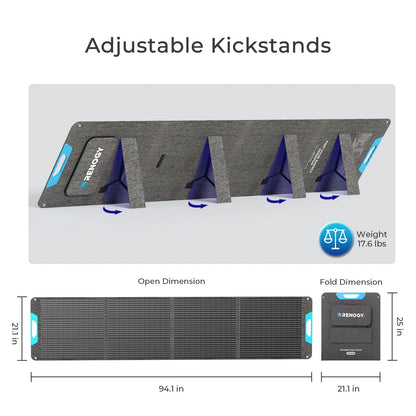 200W Portable Solar Panel, IP65 Waterproof Foldable Solar Panel Power Backup, Solar Charger for Power Station RV Camping
