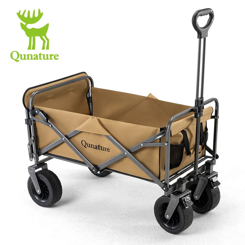 Qunature Local Shipping Outdoor Foldable Camping Cart Small Campsite Trailer for Picnic Camping Kid-Reclining Vending Travel 150L Hand-Push Camping Cart