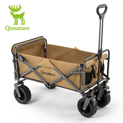 Qunature Local Shipping Outdoor Foldable Camping Cart Small Campsite Trailer for Picnic Camping Kid-Reclining Vending Travel 150L Hand-Push Camping Cart