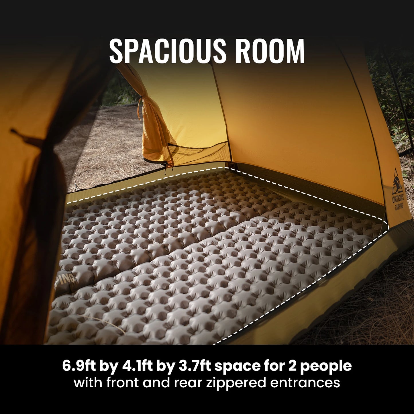4 Season 2 Person Tourist Tents Lightweight Double Layer 3000mm Waterproof Outdoor Hiking Beach