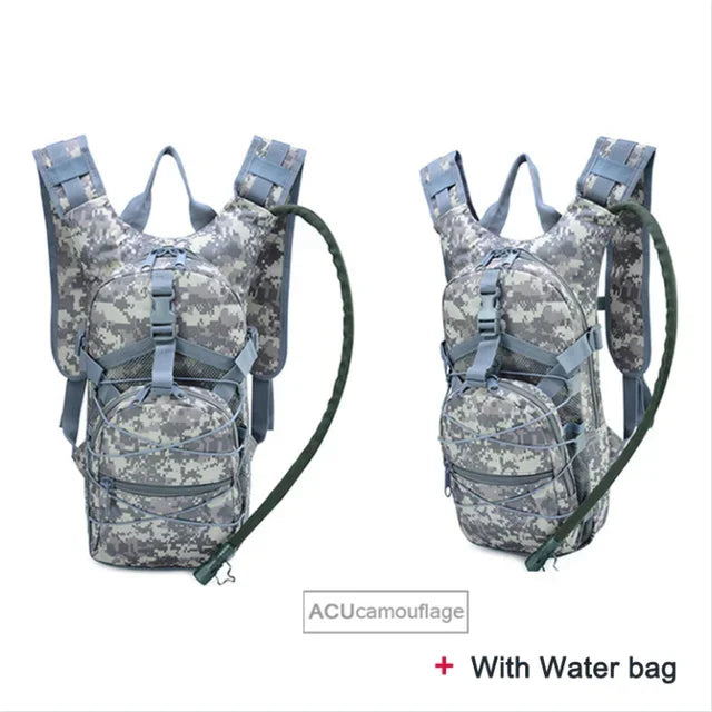 Lightweight Tactical Backpack Water Bag Camel Survival Backpack Hiking Hydration Pouch Rucksack Camping Bicycle Daypack