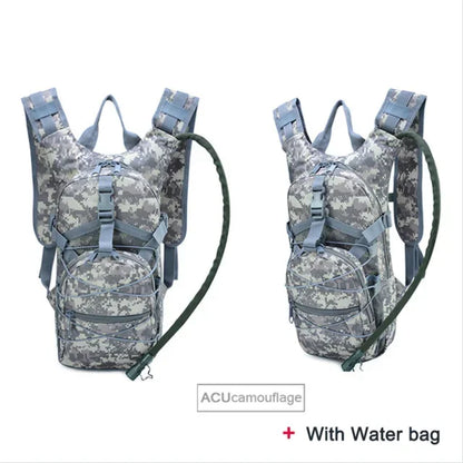 Lightweight Tactical Backpack Water Bag Camel Survival Backpack Hiking Hydration Pouch Rucksack Camping Bicycle Daypack