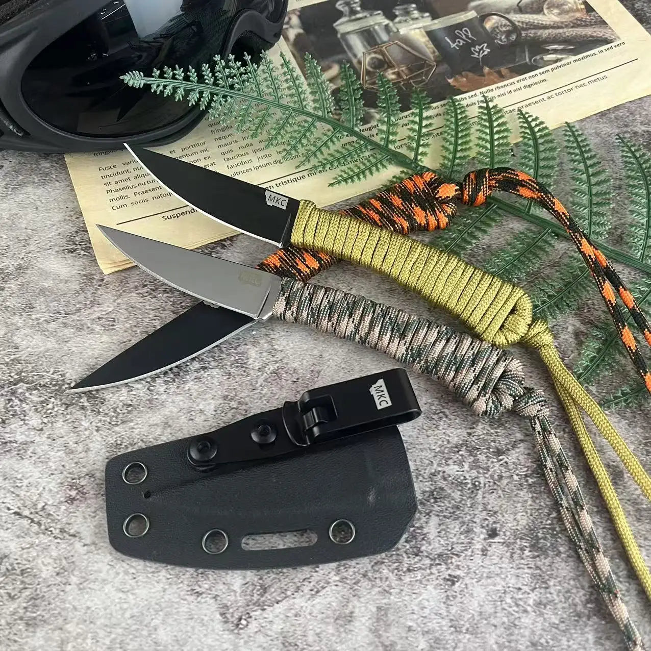 1PC, Montana MKC Fixed Blade Knife for Hiking, Fishing, Hunting, Outdoor Adventure, Self Defense Pocket Knife with Kydex Sheath