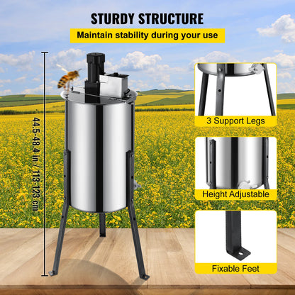 Honey Extractor 2 3 4 Frame Manual Electric Stainless Steel Honeycomb Spinner Crank Centrifuge Beekeeping Equipment