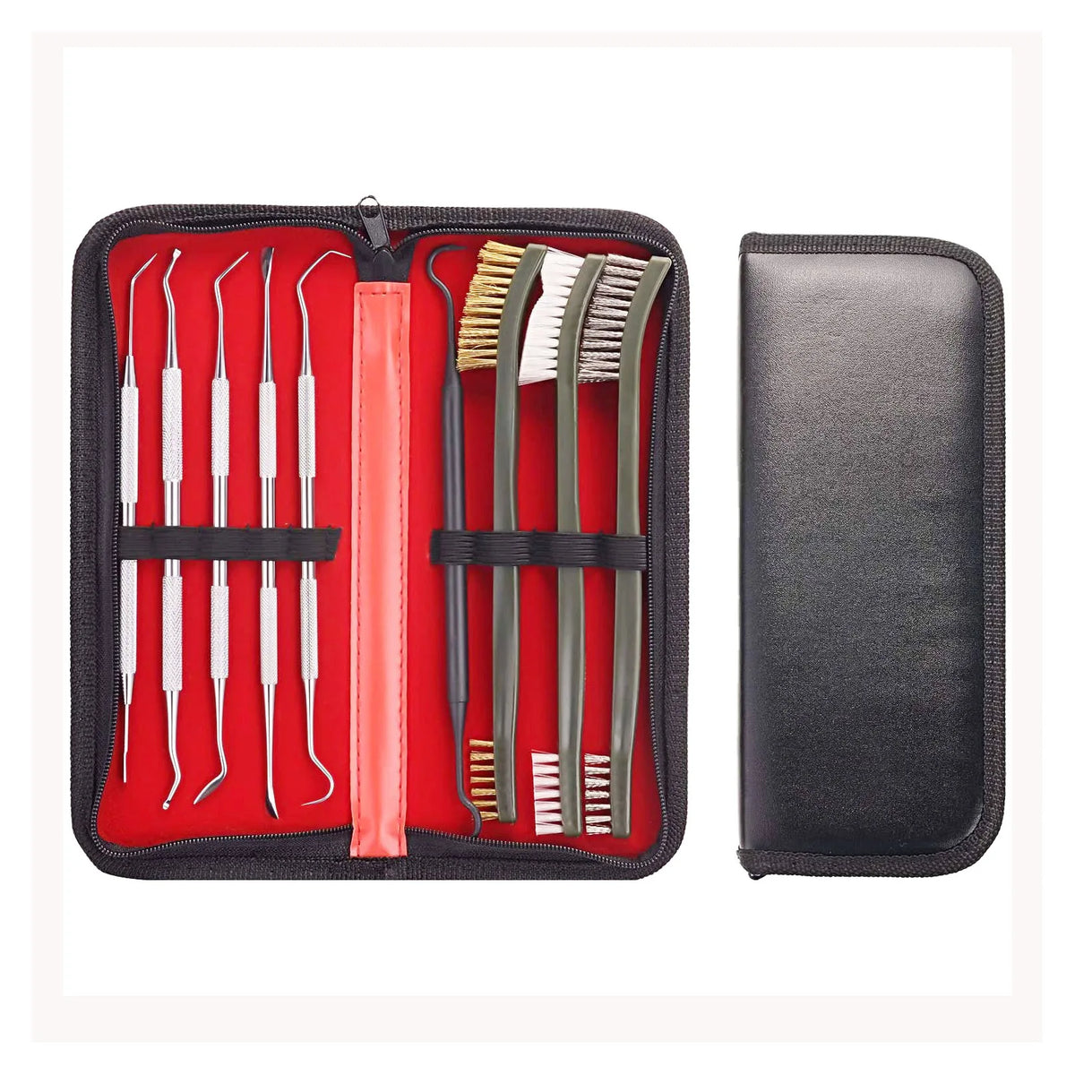 9pcs/Set Toy Gun Cleaning Kit 3 Brass Steel Brushes 6 Stainless Steel Pick Rifle Cleaning Tool