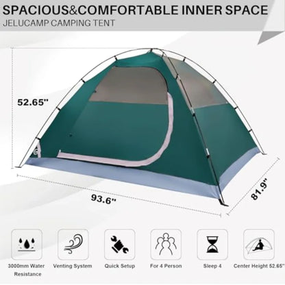 4 Person Dome Tents for Camping, Lightweight Portable Backpacking Tent, Small Easy Set Up Outdoor Waterproof Camping Hiking Tent