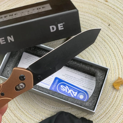 Rose gold BM940 folding knife, aluminum alloy handle, CNC precision grinding bearing lock folding knife, men's gift, festival gi
