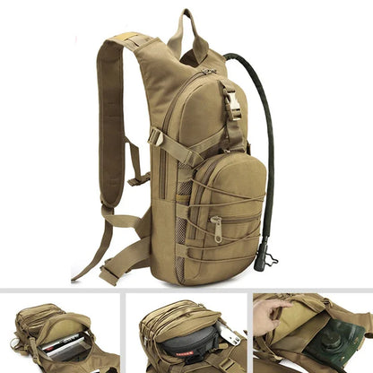Lightweight Tactical Backpack Water Bag Camel Survival Backpack Hiking Hydration Pouch Rucksack Camping Bicycle Daypack