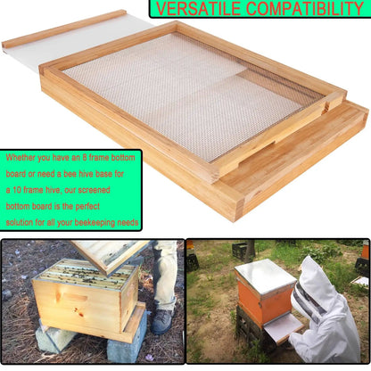 2-in-1 Beehive Bottom Board Kit 10-frame Beehive Bottom Board Beehive Inner Cover Screened Beehive Bottom Board Beekeeping Tool