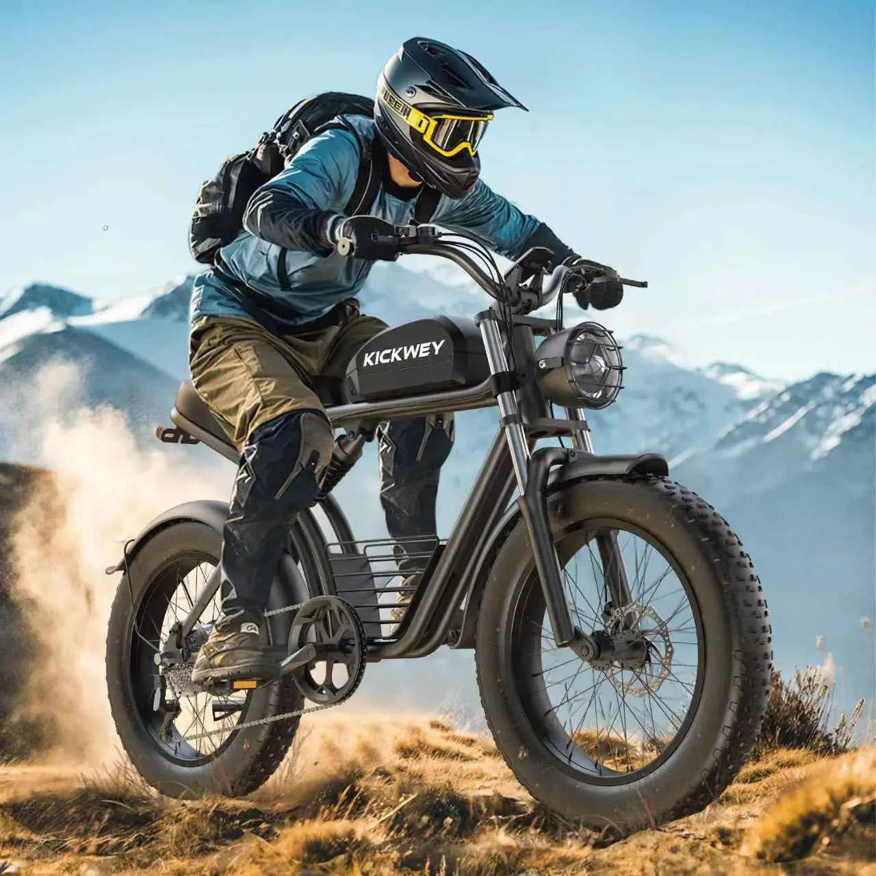 Kickwey K7 Electric bike 1500W Motor 48V 23AH Adult Electric bicycle 20 Inch Fat Tire 32MPH 7-Speed Mountain electric bike