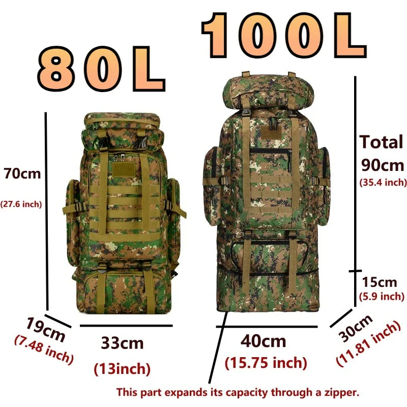 Large Backpack Outdoors Hiking Camping Travel Bags