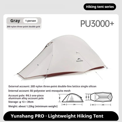 Naturehike Cloud Up Pro Trekking Tent 20D Nylon 1/2 People Tent Ultralight Portable Outdoor Travel Camping Tent With Floor Mat