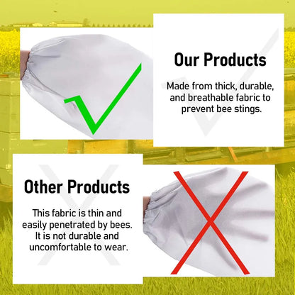Full Body Beekeeping Suit with Veil Jacket Pants Gloves Breathable Cotton Thickened Protection L XL XXL for 165-195cm Height