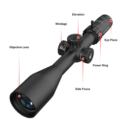 VictOptics S4 4-16x44 SFP Riflescope, Crystal Clear Optics, With Turret Lock Feature, Wide Field of View, For Air Guns & Fire Arms