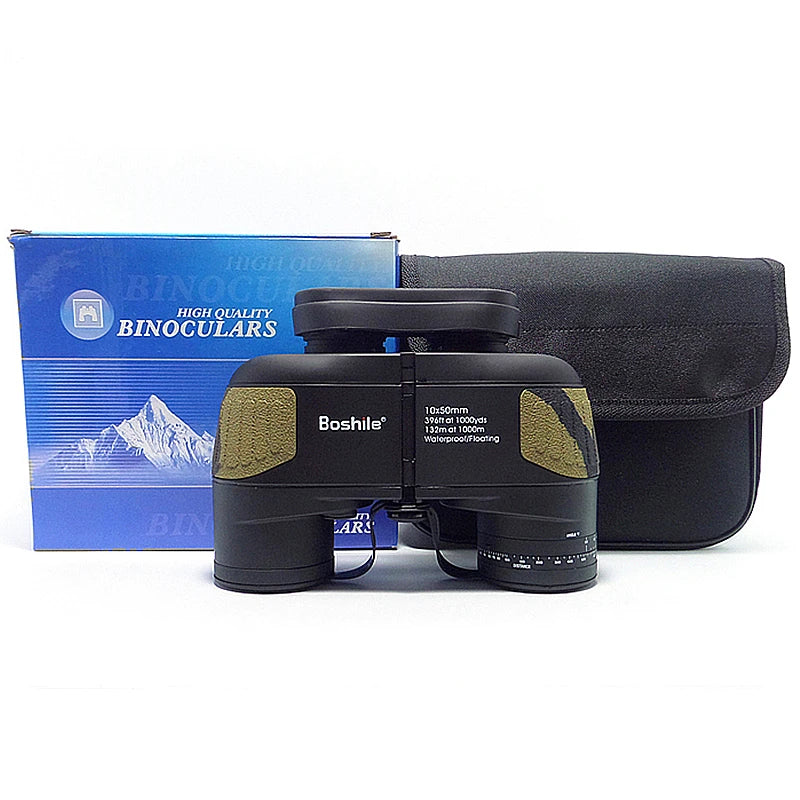 Military 10X50 Binocular High Powerful Nitrogen Waterproof Floating Binoculars Navigation Wide-angle Telescope With Rangefinder