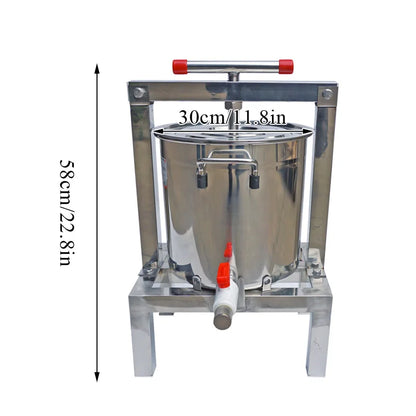 Premium Stainless Steel Honey Press - Manual Beekeeping Tool For Easy Honey & Wax Extraction, No Batteries Required