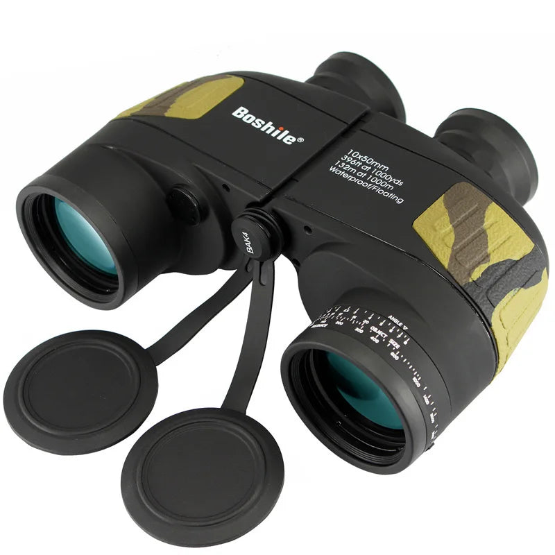 Military 10X50 Binocular High Powerful Nitrogen Waterproof Floating Binoculars Navigation Wide-angle Telescope With Rangefinder