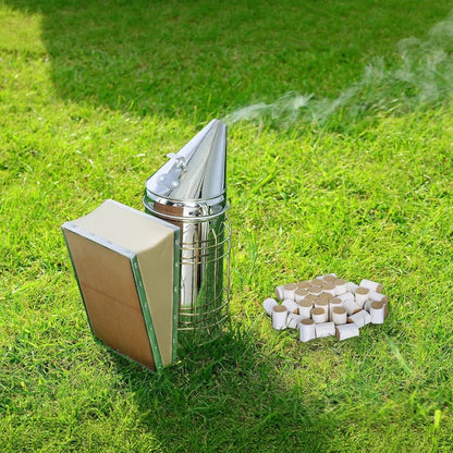 Bee Hive Smoker Kit – Stainless Steel, Heat Shield & 54 Pellets, Beekeeping Essentials for Beginners & Pros