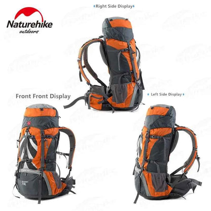Naturehike 70+5L Backpack Hiking Travel Mountaineering Knapsack Softback Large Capacity Men Waterproof Rucksack With Rain Cover