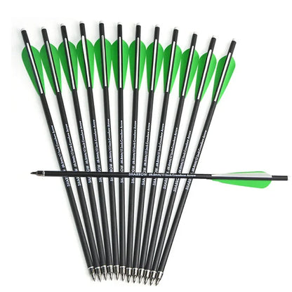 12pcs Archery Carbon Arrow 16/17/18/20/22inch Crossbow Bolts Diameter 8.8mm Arrows for Outdoor Hunting Shooting Accessories