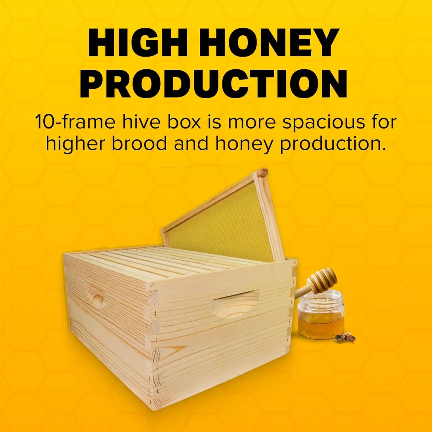 Unassembled Complete Bee Hive Box with Foundation, Langstroth 10 Frame 9 5/8" Hive Body, All Beekeeping Levels,, Customized