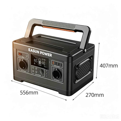 EASUN POWER 600W 300W Portable Power Station Solar Generator Quick Charge AC Outlets for Outdoor Camping RV Home LiFeP04 Battery for US No DUTY