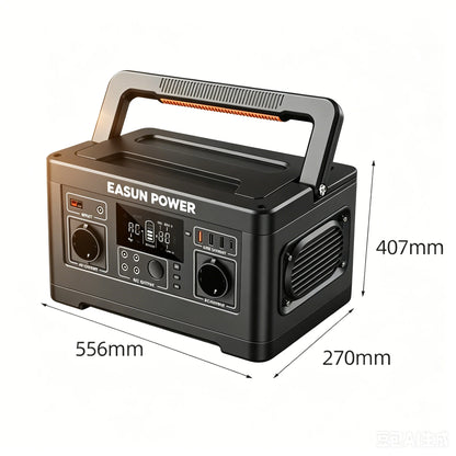 EASUN POWER 600W 300W Portable Power Station Solar Generator Quick Charge AC Outlets for Outdoor Camping RV Home LiFeP04 Battery for US No DUTY