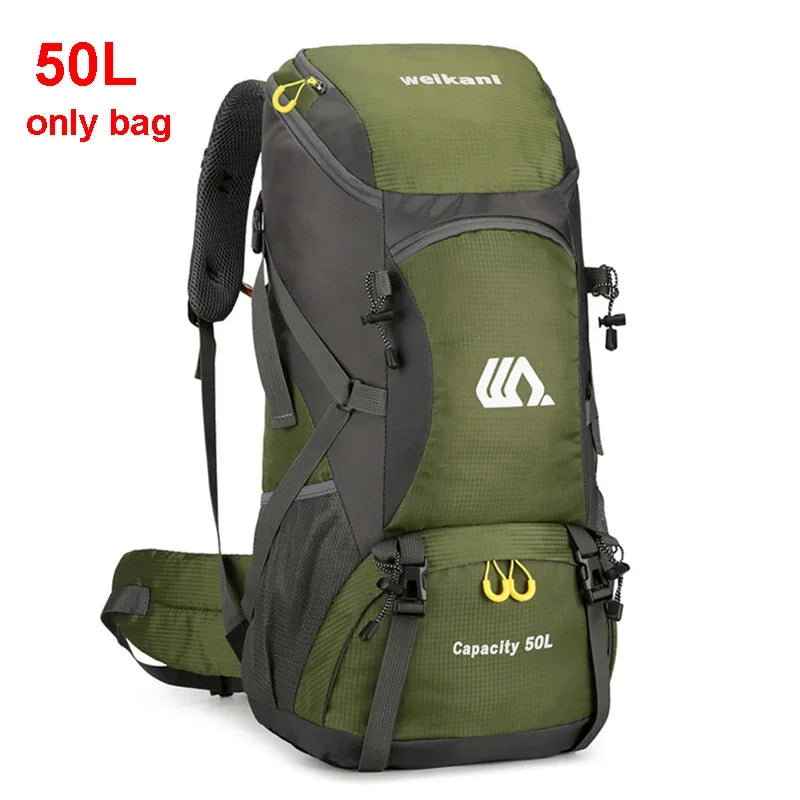 50L Travel Backpack Camping Men Large Hiking Bag Waterproof