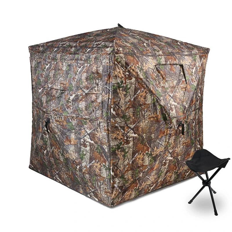 Hunting Blind See Through with Carrying Bag, 2-3 Person Pop Up Ground Blinds 270 Degree, for Deer & Turkey Hunting (Camouflage)