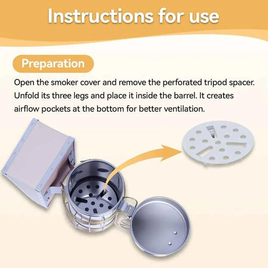 Bee Hive Smoker Kit – Stainless Steel, Heat Shield & 54 Pellets, Beekeeping Essentials for Beginners & Pros