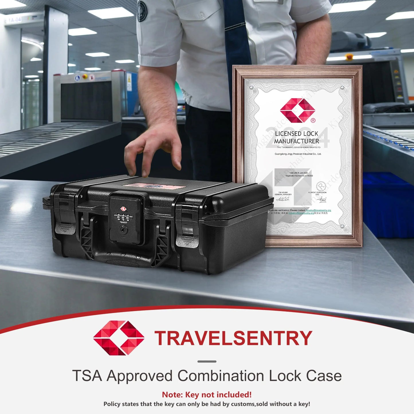 Hard Pistol Case, Waterproof Shockproof Lockable Handgun Case with Foam, TSA Compliant Travel Case for Semi-Auto Pistols and Revolvers