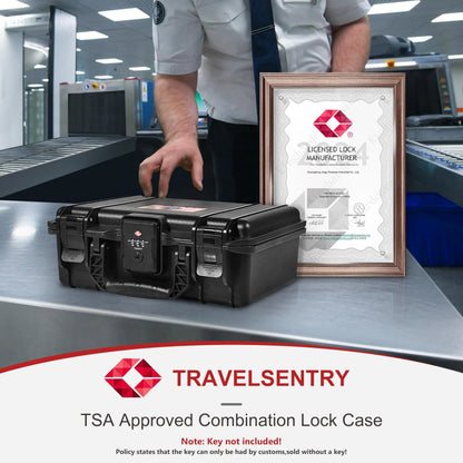 Hard Pistol Case, Waterproof Shockproof Lockable Handgun Case with Foam, TSA Compliant Travel Case for Semi-Auto Pistols and Revolvers