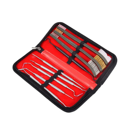 9pcs/Set Toy Gun Cleaning Kit 3 Brass Steel Brushes 6 Stainless Steel Pick Rifle Cleaning Tool