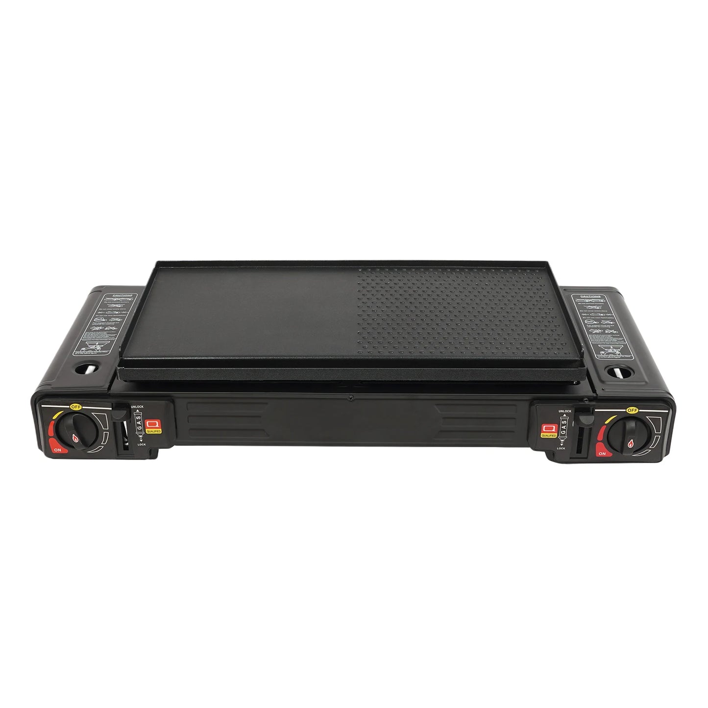 2 Burners Portable Camping Stove, 2.5KW Auto Ignition Butane/LPG Gas Stove w/Baking Tray+Carrying Case for RV Outdoor Picnic BBQ