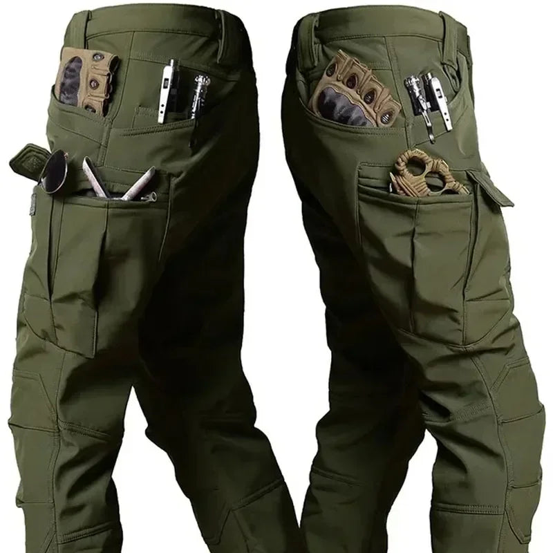 Tactical Sets Mens Thicken Outdoor Soft Shell Warm Fleece Jackets Waterproof Wear Resistant Multi Pocket Pants Hunting Clothes