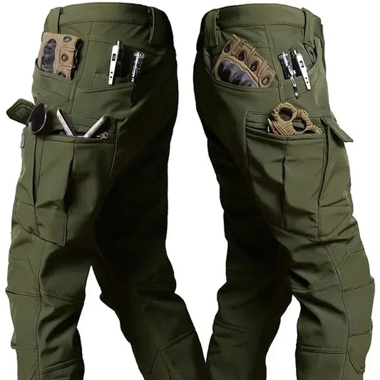 Tactical Sets Mens Thicken Outdoor Soft Shell Warm Fleece Jackets Waterproof Wear Resistant Multi Pocket Pants Hunting Clothes
