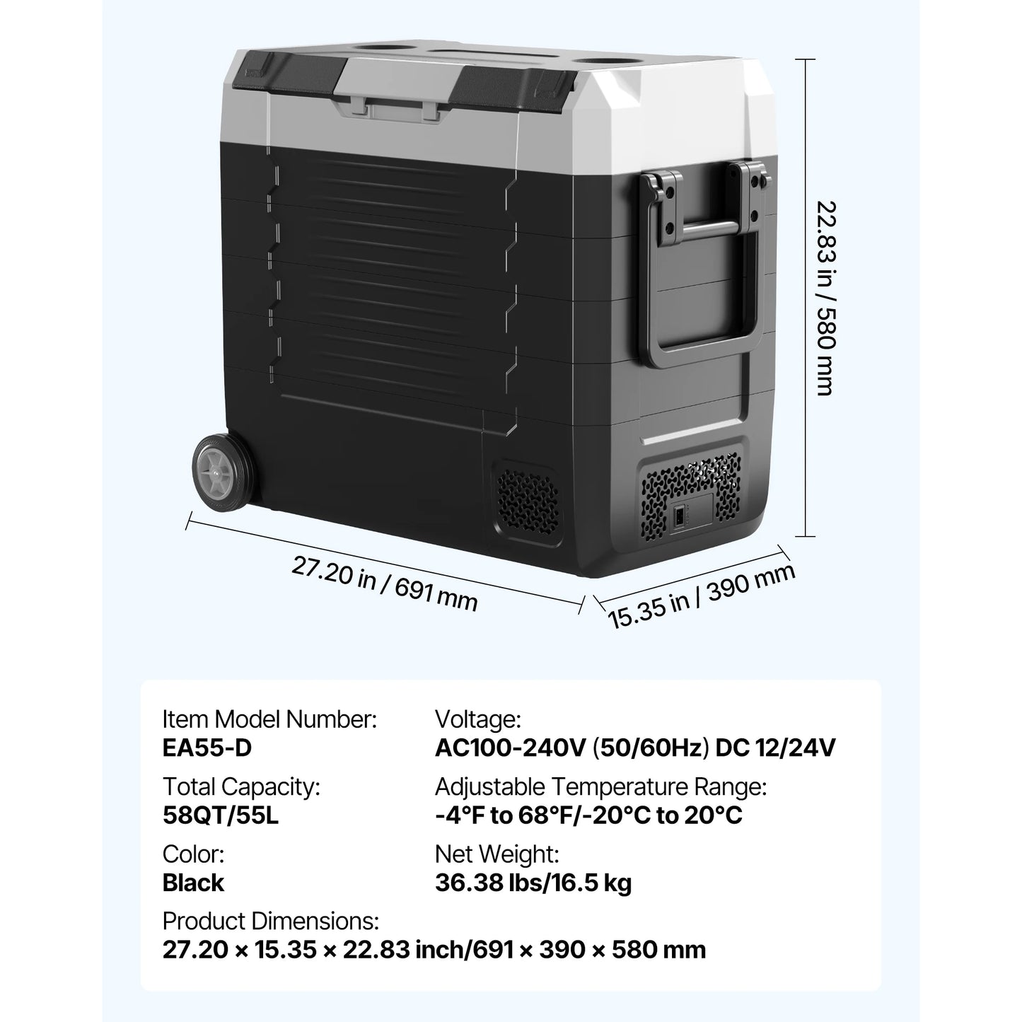 SucceBuy 20L 22L 35L 45L 55L Car Refrigerator Mini Fridge Freezer Portable Compressor Cooler DC 110-240V Ice Box for Camping