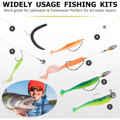 Essential Fishing Kit with Tackle, Sinkers, Hooks, Swivels, and Lures for Beginners