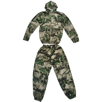 Men Fishing Hiking Sets Outdoor Tactical Mesh Hoodie Mosquito-Proof Set Camping Jacket Elastic Waistband Hunting Pants Men Kids