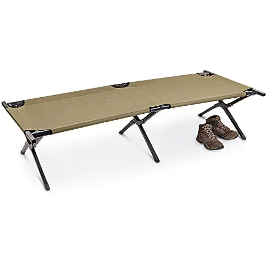 Camping Cot for Adults Heavy-Duty Comfortable Military Army Style Portable Folding Sleeping Camp Tent Bed with Carry Bag 225-lb