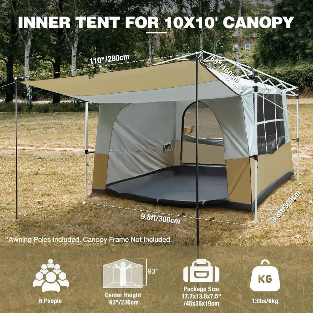 Spacious 10x10 or 10x20 Convertible Tent for 4-6 People - Ideal for Camping