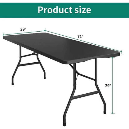 6ft Heavy-Duty Outdoor Folding Table with Carrying Handle Ideal for Camping and Indoor Use