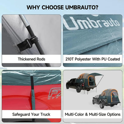 Truck Bed Tent 5.56ft: Easy Set Up Umburato Pickup Truck Tents for Camping Waterproof PU3000mm Canopy for Truck Camper Portable