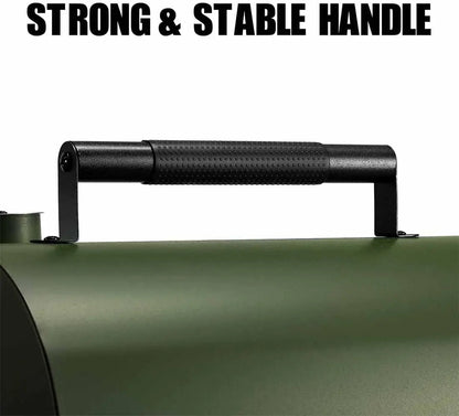 Adjustable Portable Charcoal Grill, Multi-functional Metal BBQ Smoker for Outdoor Hiking Picnic (Green)